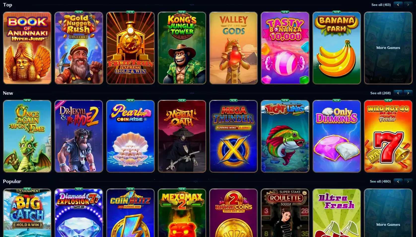 Spin Bounty casino интерфейс
